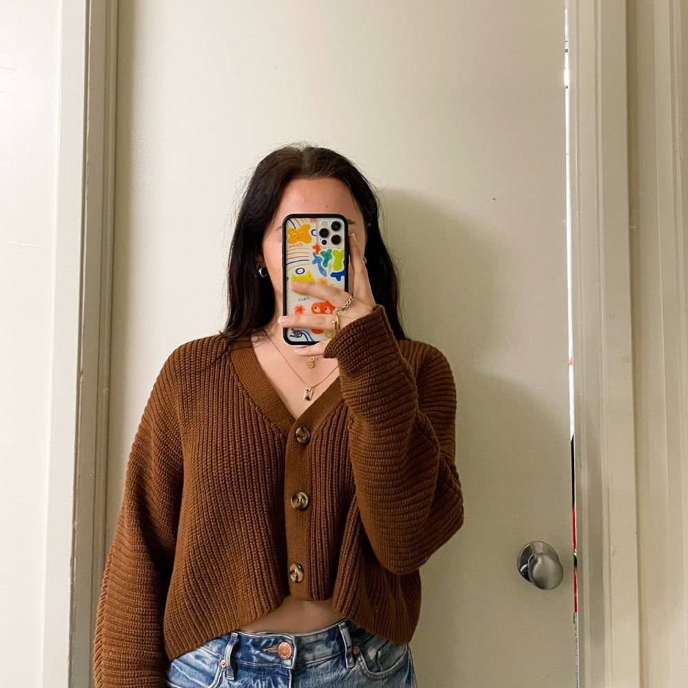 Cropped knit cardigan from Forever 21🤎